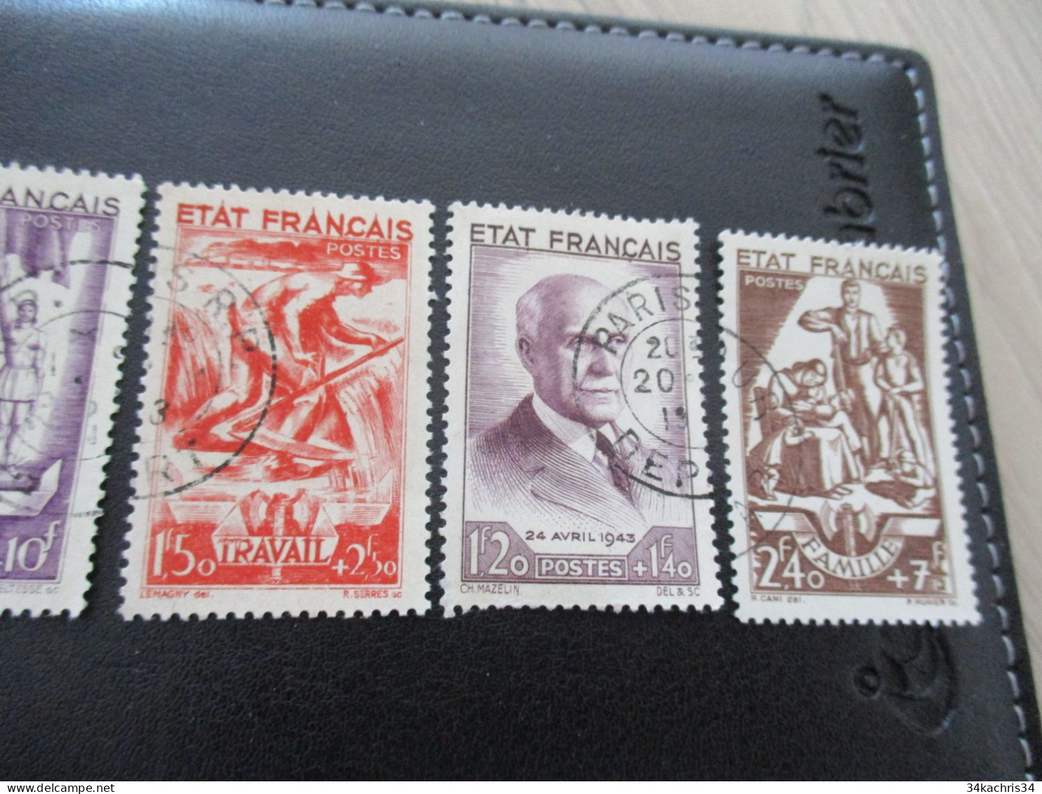 TP France Oblitéré N°576 à 580 Travail Famille Patrie Pétain - Used Stamps