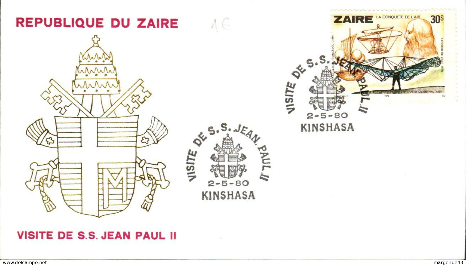 ZAIRE VISITE PAPE JEAN PAUL II KINSHASA 1980 - 1980-1989