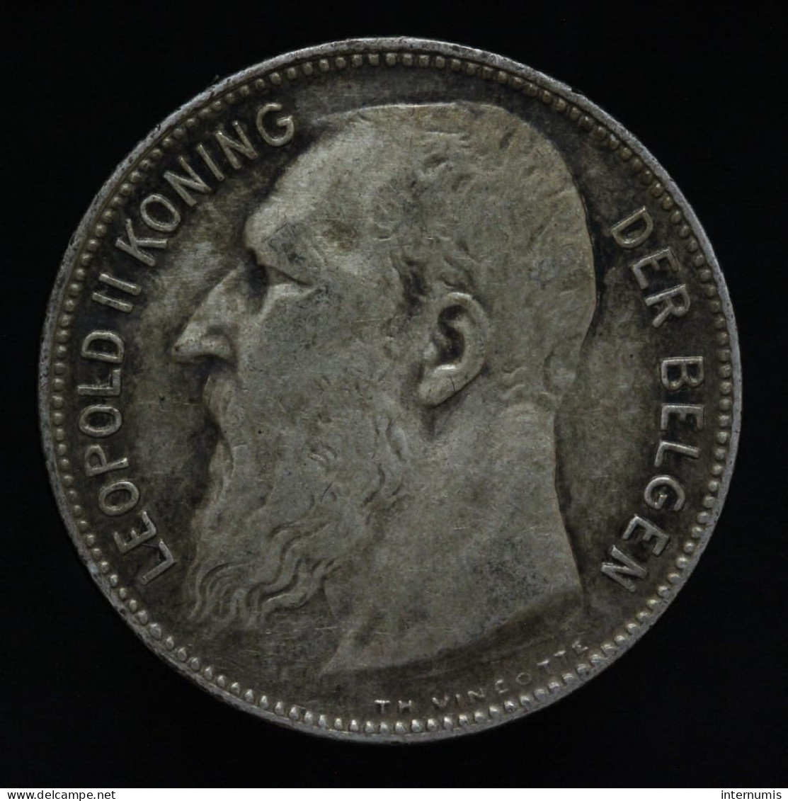 Belgique / Belgium, Léopold II, 1 Frank, 1909, Argent (Silver), TTB (EF), KM#57.2 - 1 Frank