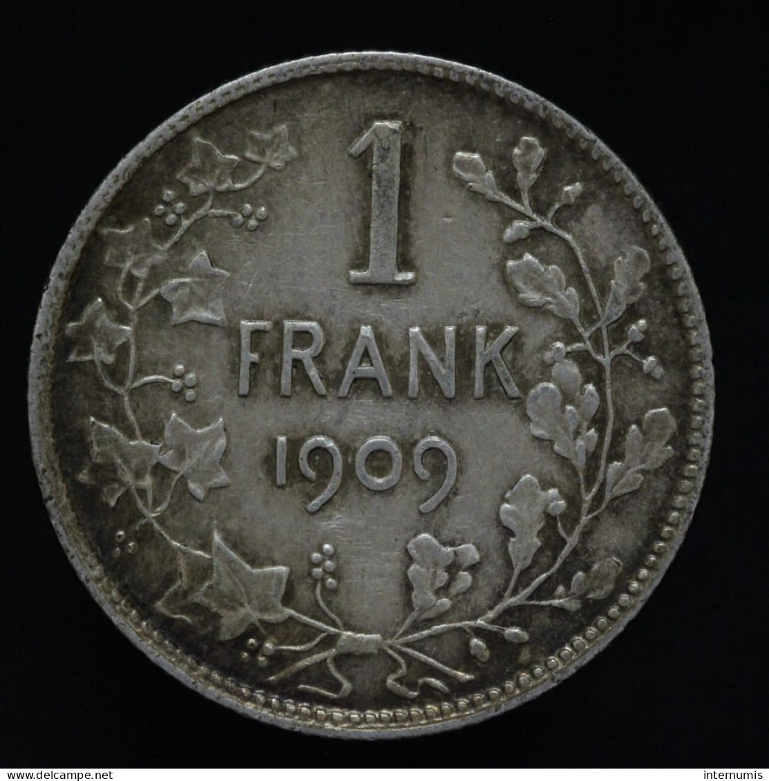 Belgique / Belgium, Léopold II, 1 Frank, 1909, Argent (Silver), TTB (EF), KM#57.2 - 1 Frank