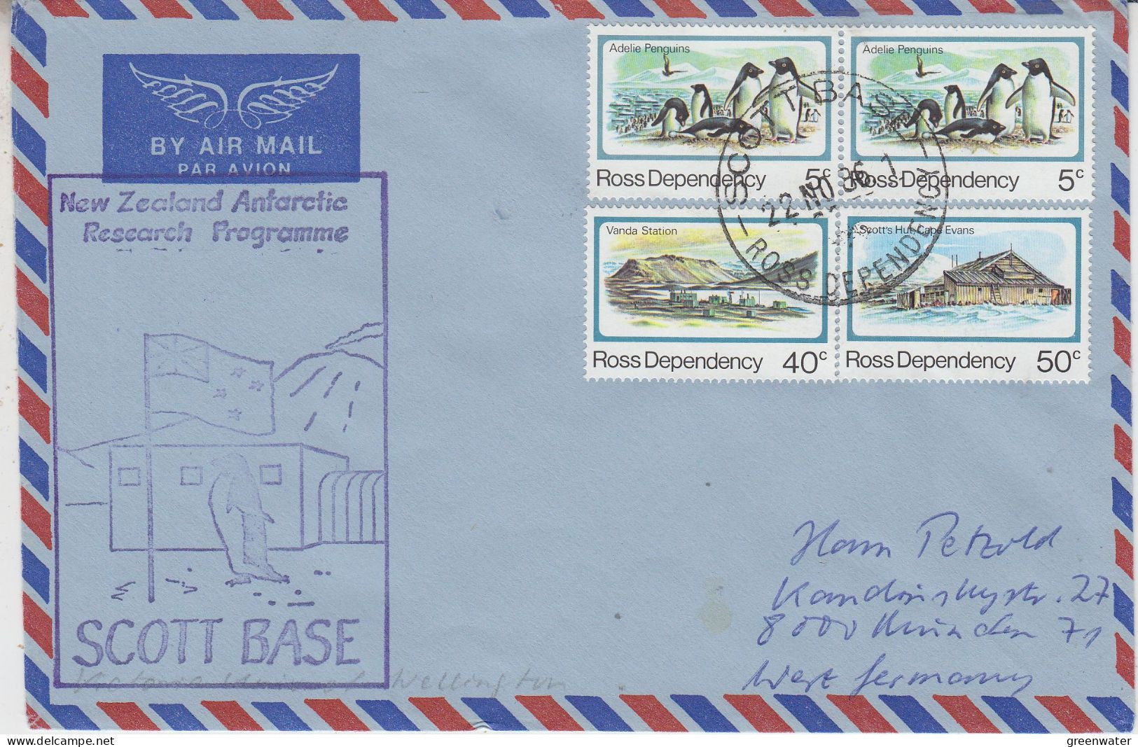 Ross Dependency Cover Scott Base Ca Scott Base 22 NO 1986 (58604) - Brieven En Documenten