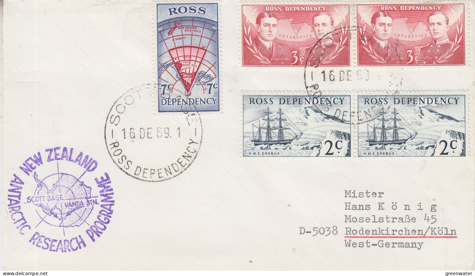 Ross Dependency Cover Scott Base Ca Scott Base 16 DE 1969 (58605) - Briefe U. Dokumente