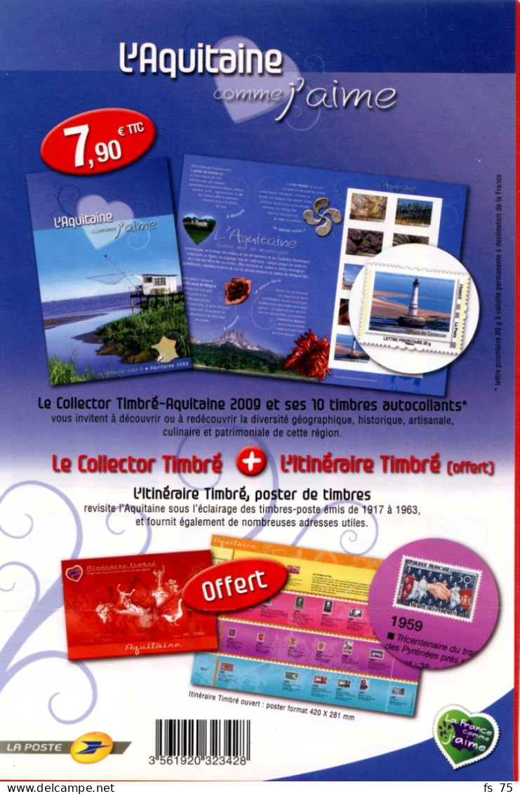 FRANCE - FEUILLETS COLLECTORS 4 A 28 REGIONS DE FRANCE 2009 SOUS BLISTER DANS BOITE D'ORIGINE - Collectors