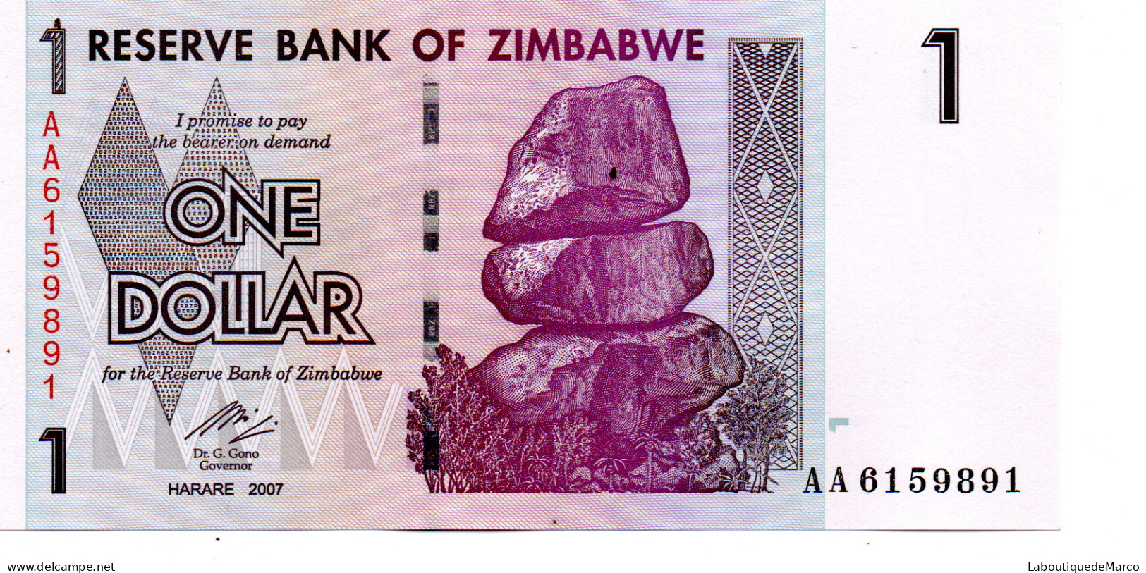 Zimbabwe - Pk N° 65 - 1 Dollar - Zimbabwe