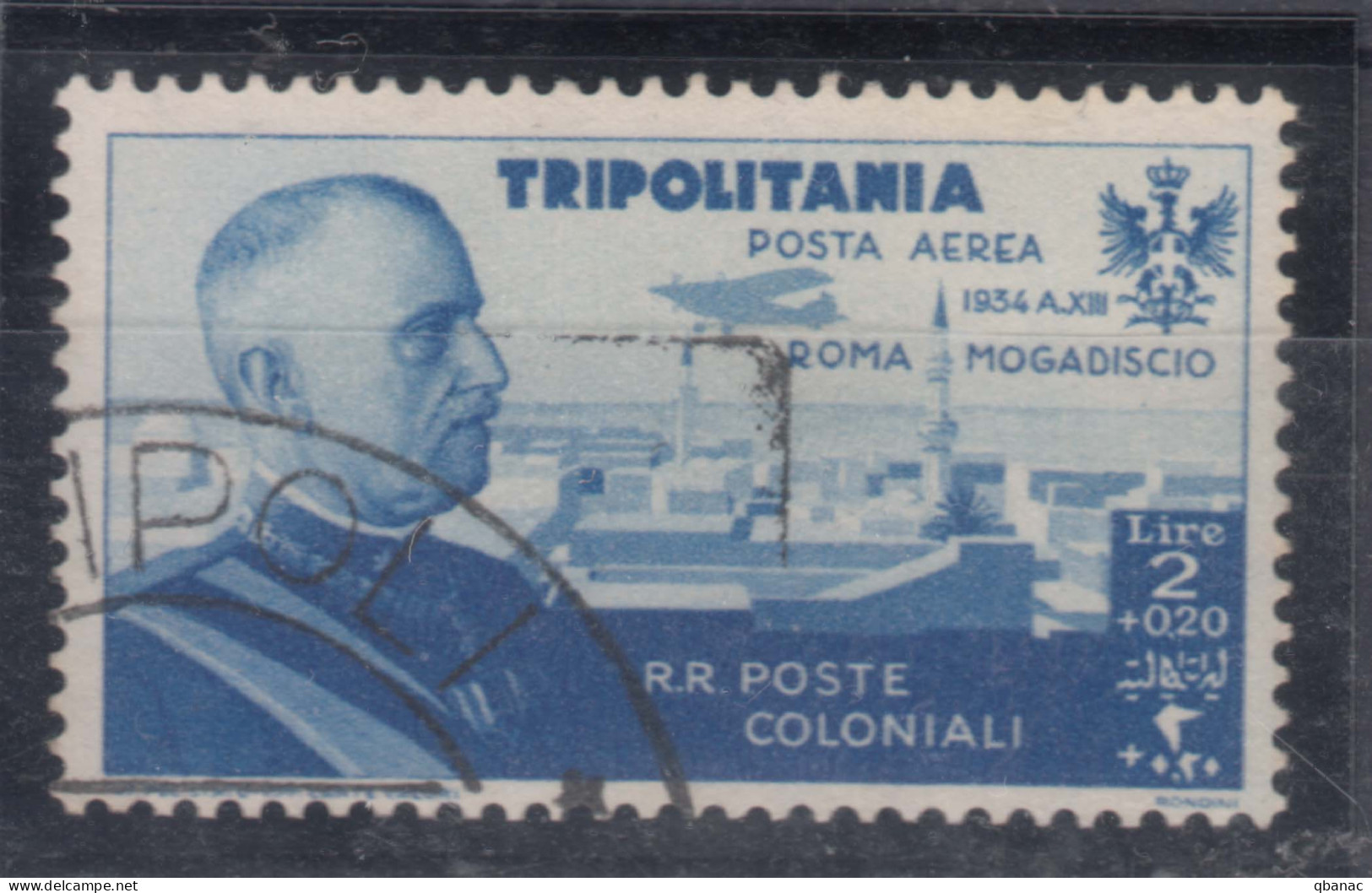 Italy Colonies Tripolitania 1934 Posta Aerea Sassone#52 Used - Tripolitania