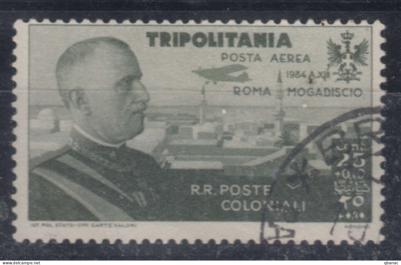 Italy Colonies Tripolitania 1934 Posta Aerea Sassone#47 Used - Tripolitania