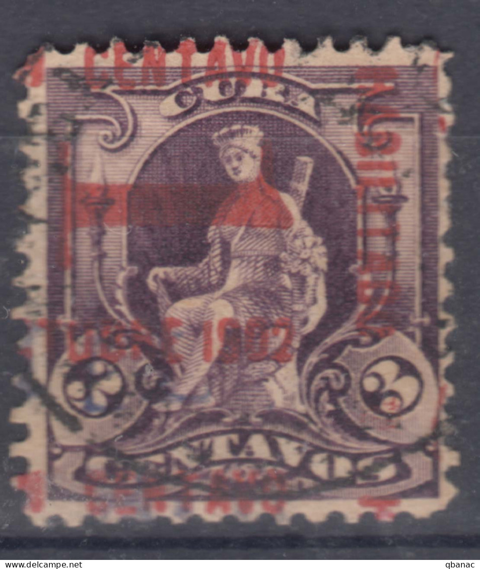Cuba 1902 Mi#7 Used, Great Error Overprint - Used Stamps