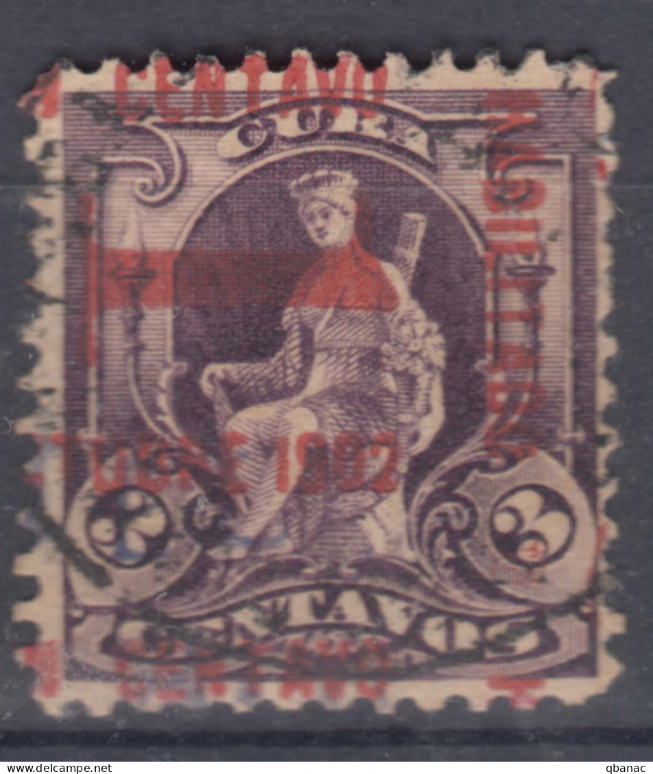 Cuba 1902 Mi#7 Used, Great Error Overprint - Usati