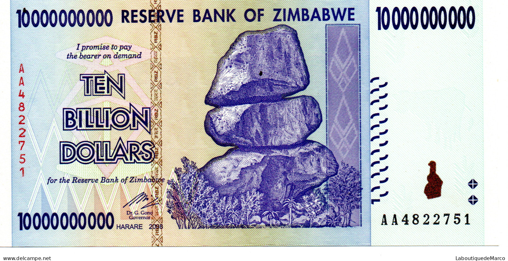 Zimbabwe - Pk N° 85 - 10 Milliards Dollar - Zimbabwe