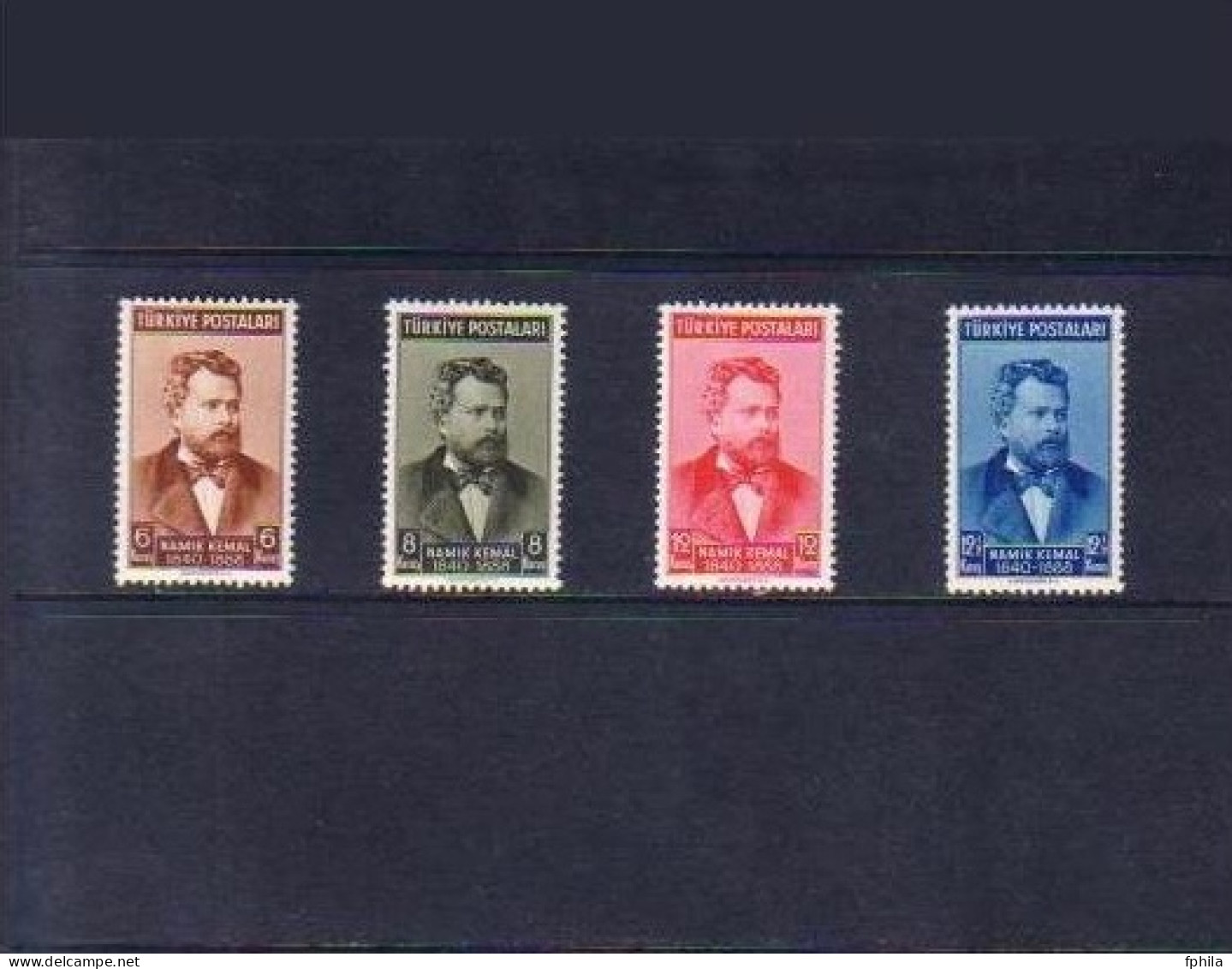 1940 TURKEY THE 50TH ANNIVERSARY OF THE DEATH OF NAMIK KEMAL MH * - Unused Stamps