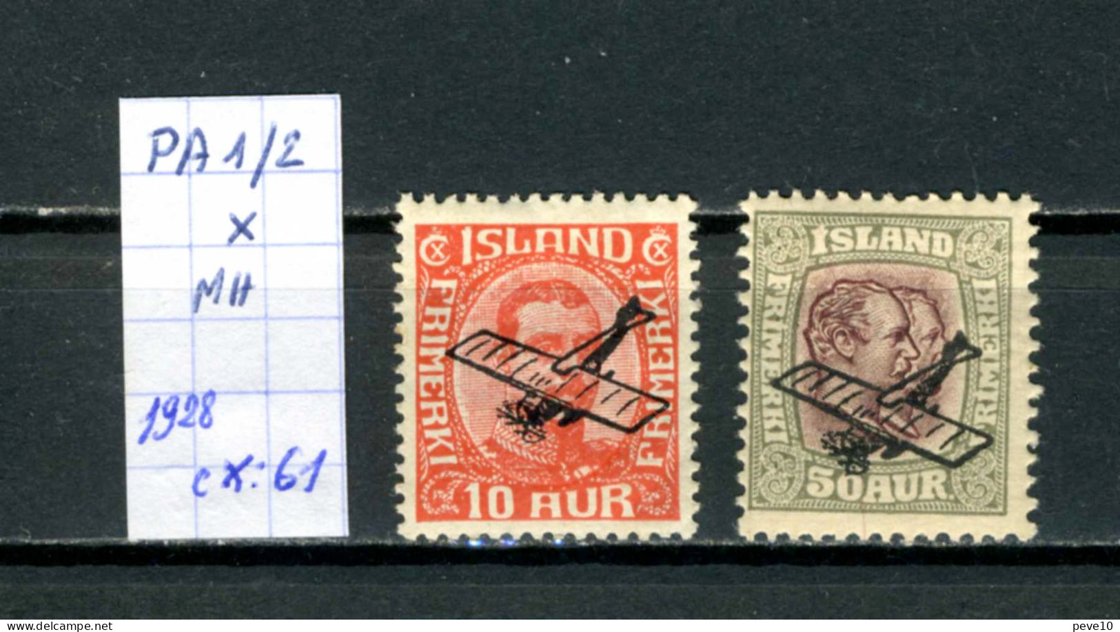 Islande  PA 1 Et 2  X - Luftpost