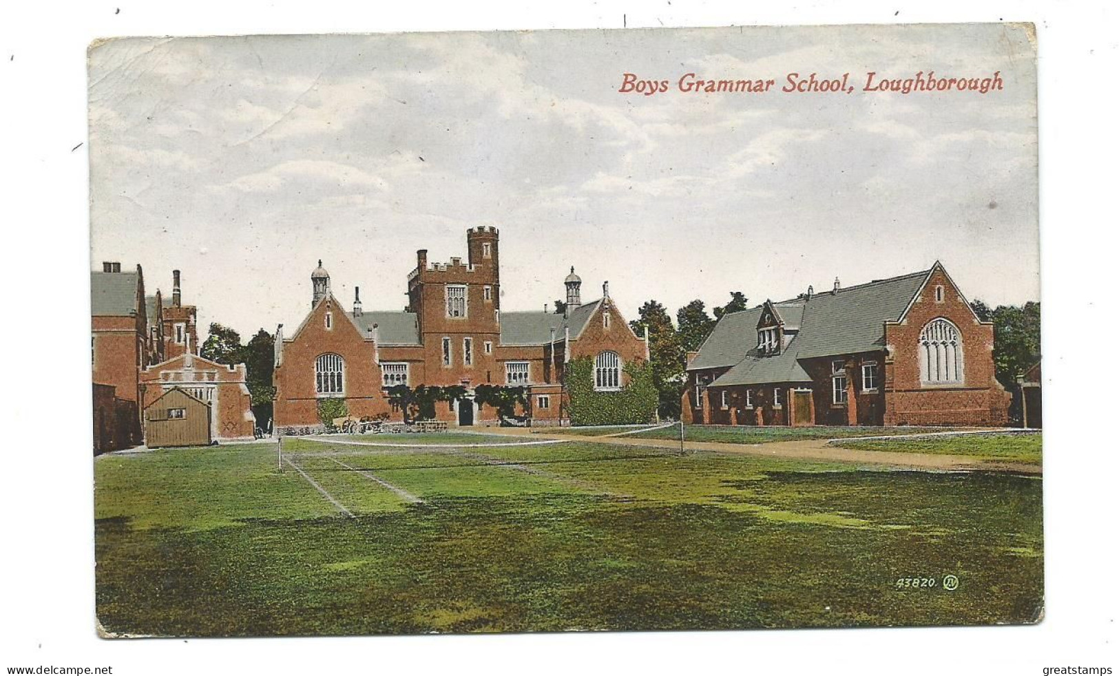 Leicestershire   Postcard Loughborough Boys Grammar School Damaged Back Stamp Gone - Other & Unclassified