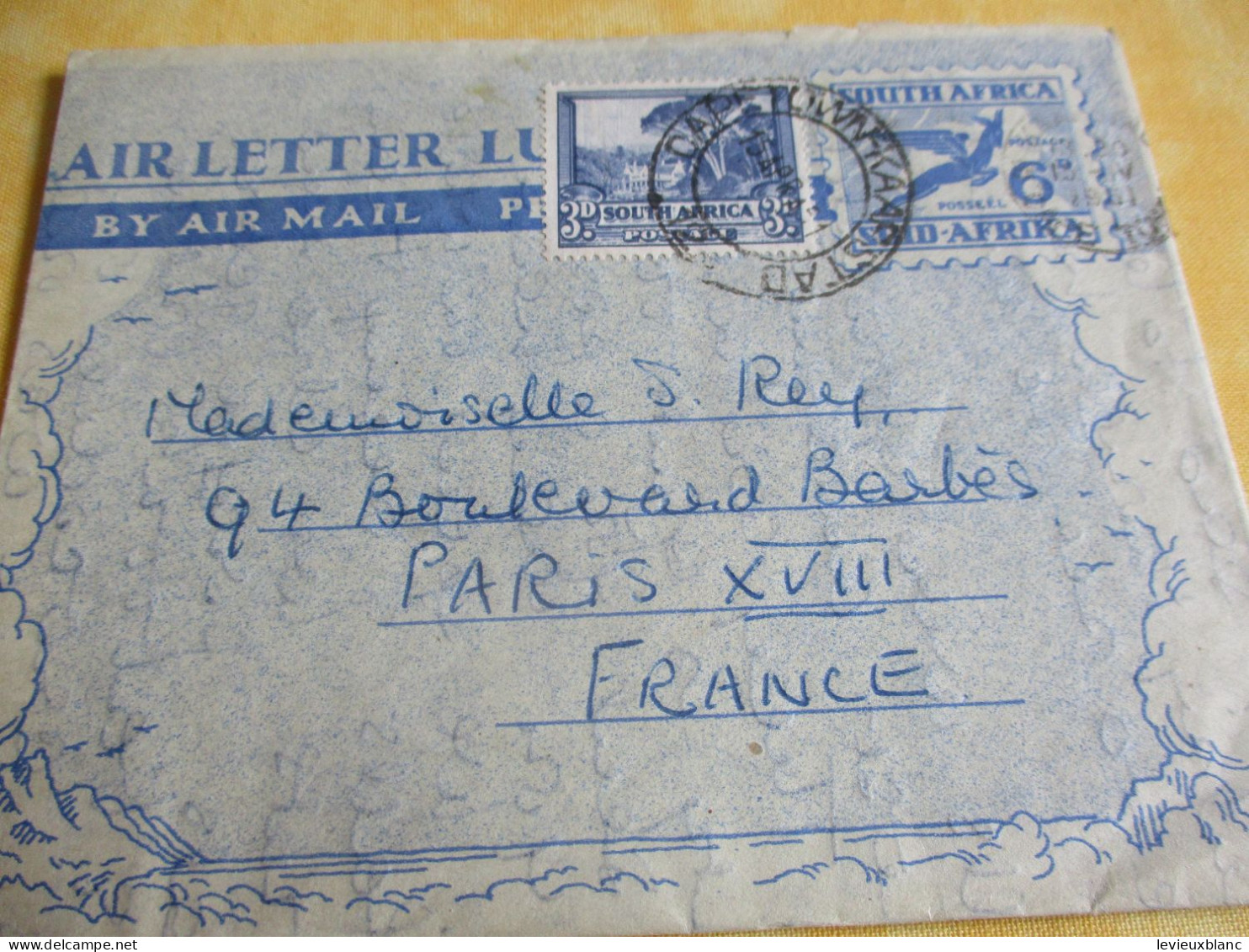 Lettre Manuscrite Ancienne Affranchie/ SOUTH AFRICA/ Cape Town - Paris/ Avec Timbres/ 1951              TIMB157 - Altri & Non Classificati