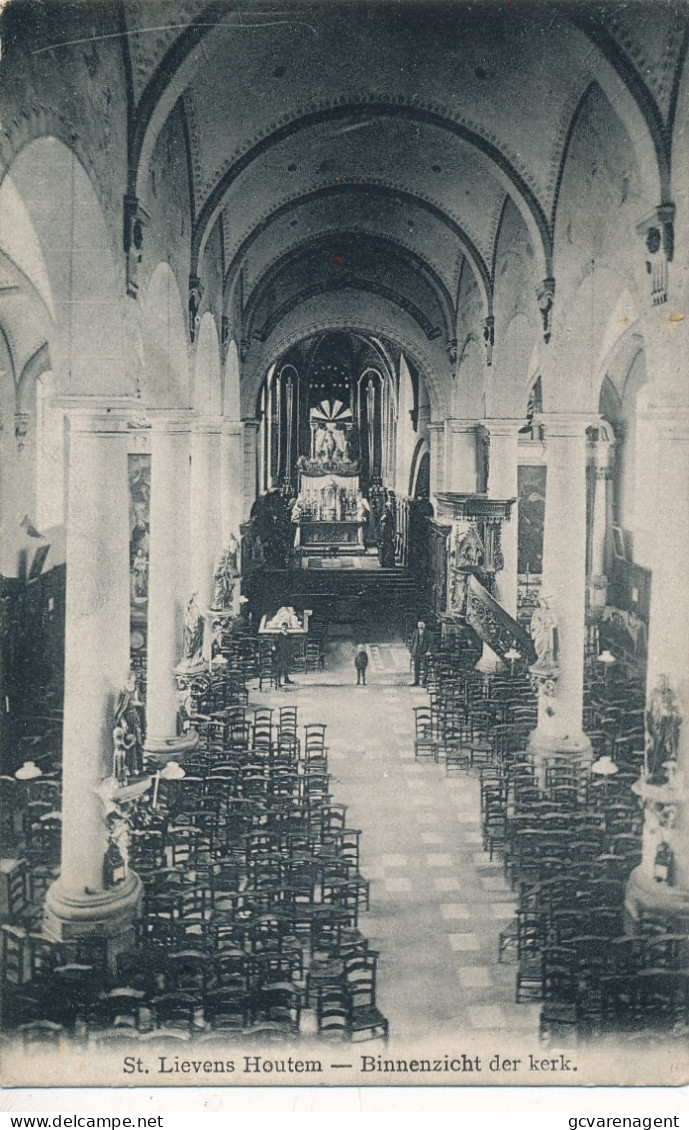 SINT LIEVENS HOUTEM  BINNENZICHT DER KERK           2 SCANS - Sint-Lievens-Houtem