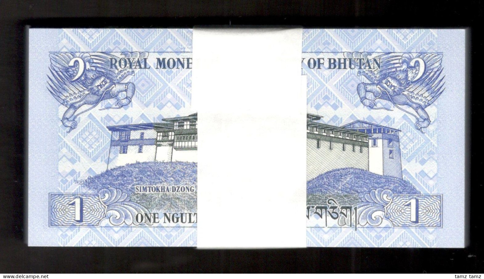 Lot 5 Pcs 1/20 Bundle Consecutive Bhutan 1 Ngultrum Simtokha Dzong 2006 UNC - Bhoutan