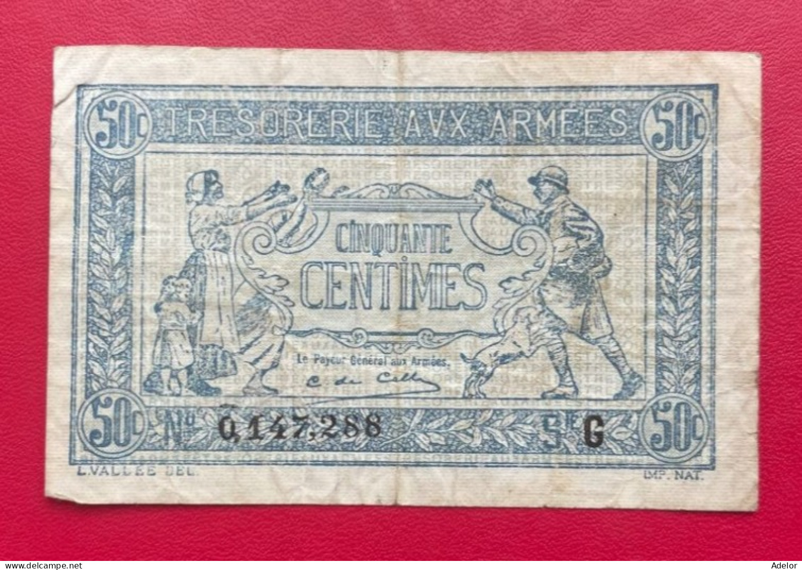 Beau Billet De 50 Centimes Trésorerie Aux Armées Type 1917. Alphabet G. TB/TTB - 1917-1919 Army Treasury