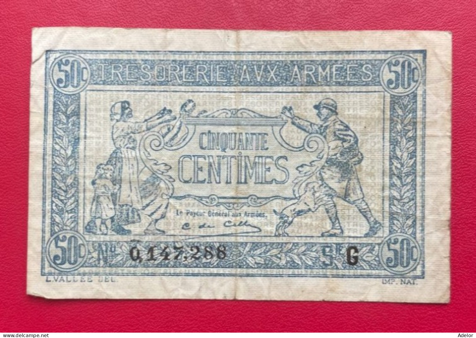 Beau Billet De 50 Centimes Trésorerie Aux Armées Type 1917. Alphabet G. TB/TTB - 1917-1919 Armeekasse