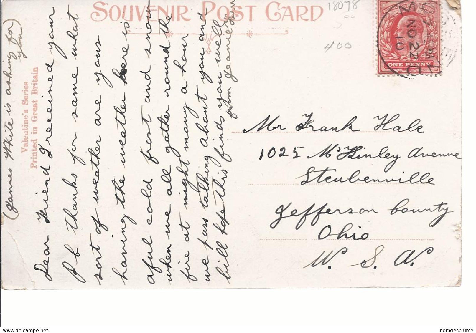 18078) Scotland Stirling Castle Postmark Cancel See Back - Stirlingshire