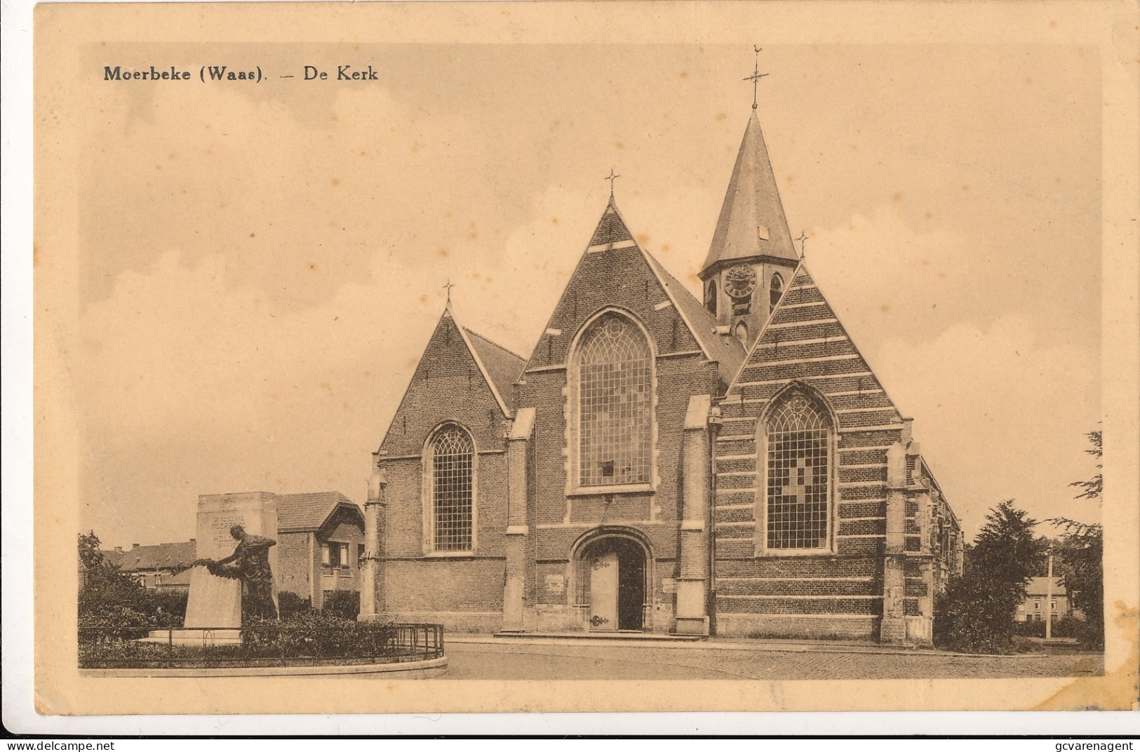 MOERBEKE  WAAS  DE KERK           2 SCANS - Moerbeke-Waas