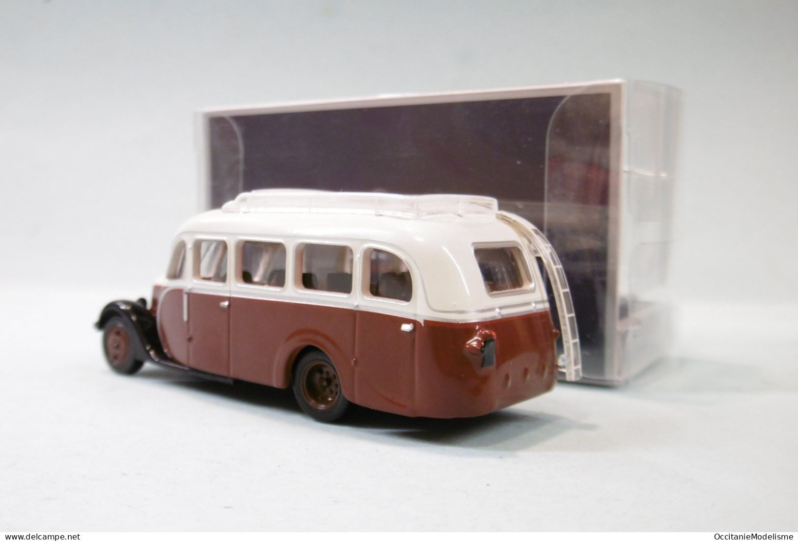 Norev - AUTOCAR CITROEN U23 1947 Marron Et Crème Neuf HO 1/87 - Strassenfahrzeuge