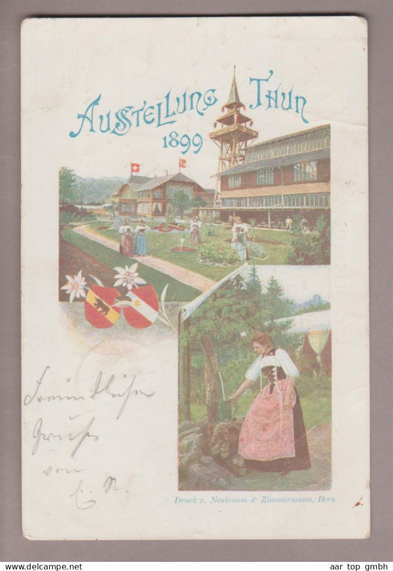 CH BE Thun Ausstellung 1899-10-09 Neukomm & Zimmermann Nach Lyss - Lyss
