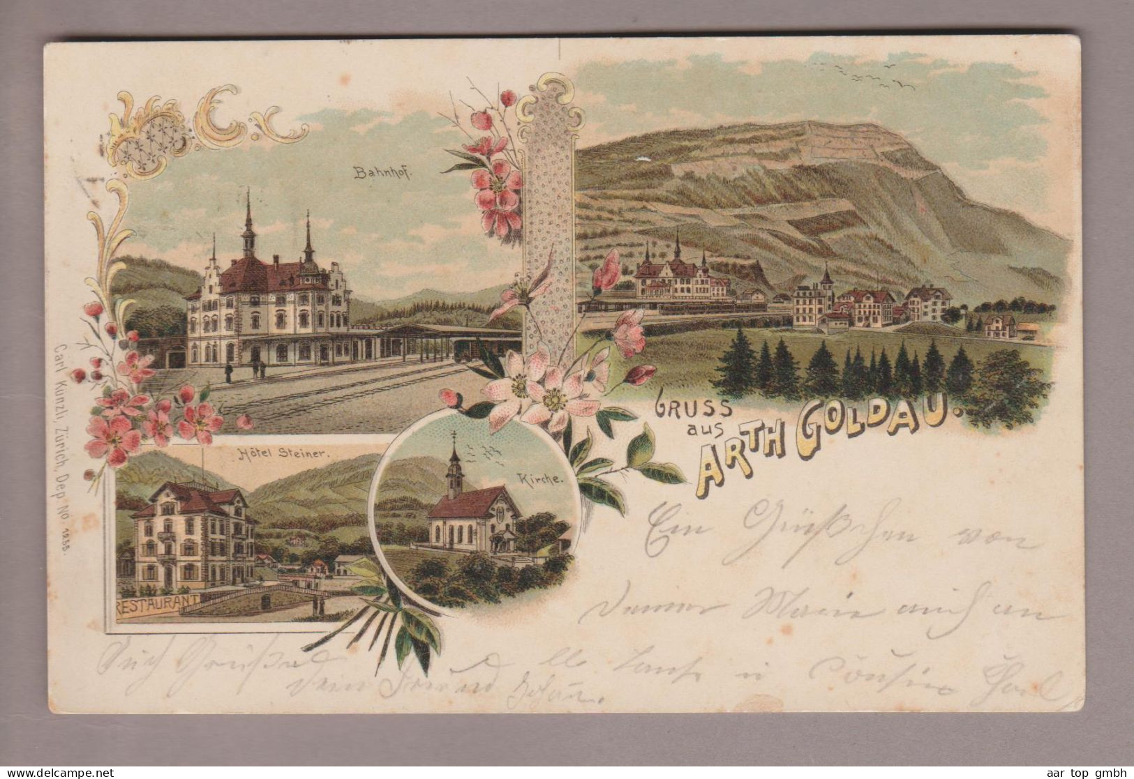 CH SZ Arth-Goldau 1900-08-31 Litho Carl Künzli #1255 - Arth