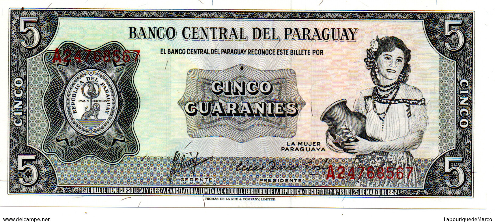 Paraguay - Pk N° 195 - 5 Guaranis - Paraguay
