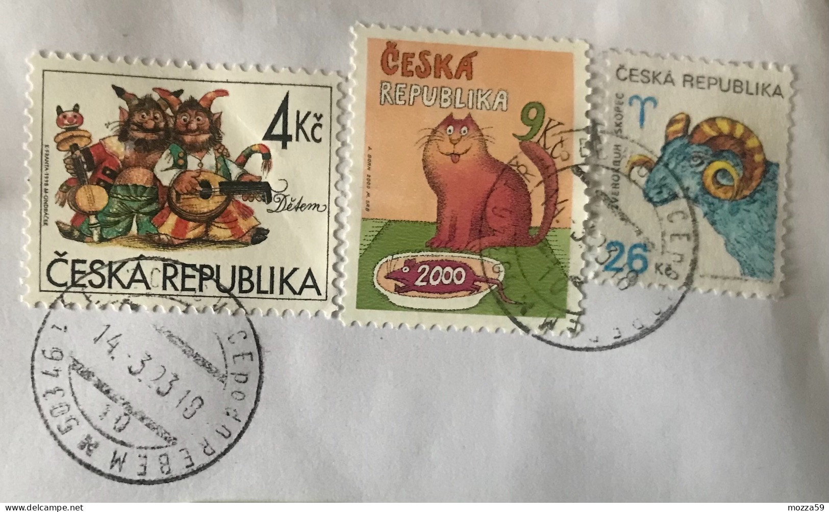 Czech Republic 2023, Třebochovice Cat Stamp With Multi Franking On Cover To U.K.  - Interesting - Cartas & Documentos