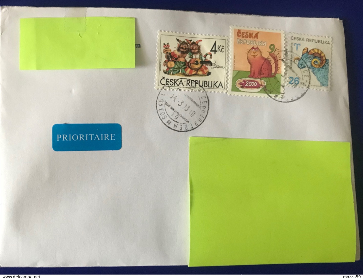 Czech Republic 2023, Třebochovice Cat Stamp With Multi Franking On Cover To U.K.  - Interesting - Cartas & Documentos