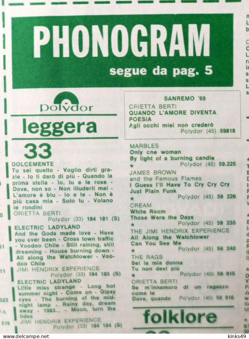 B219> Rivista < Rassegna di MUSICA e DISCHI > N° 271 di GENNAIO 1969 = Discografie !