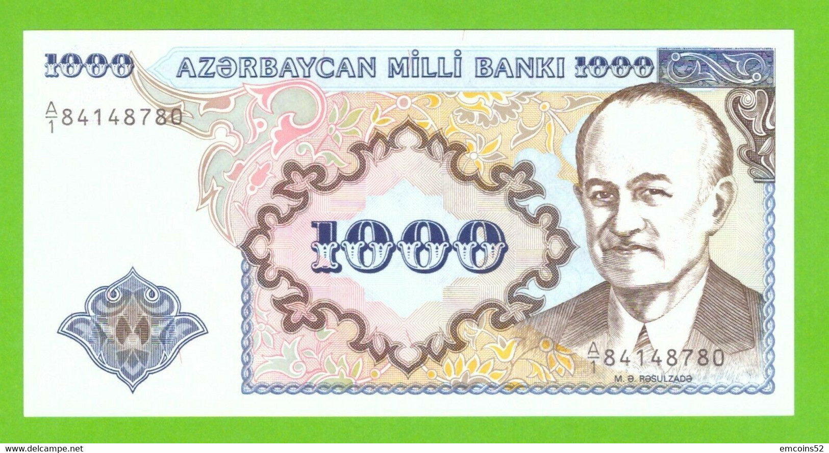 AZERBAIJAN 1000 MANAT 1993  P-20a  UNC - Azerbaïdjan