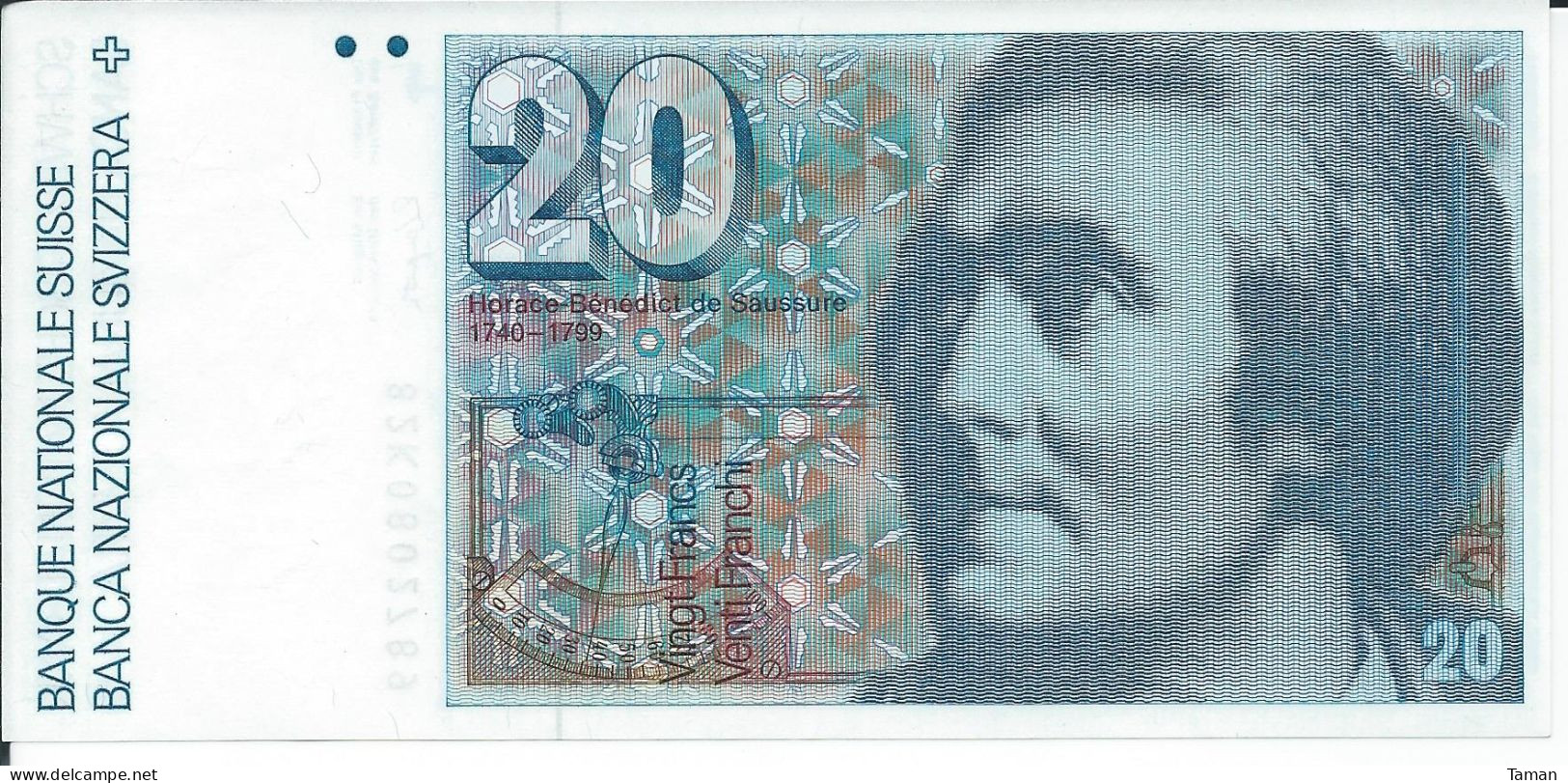 SUISSE    20  Francs  Nd(1982)   -  Schweiz   -- UNC --   Switzerland - Suiza