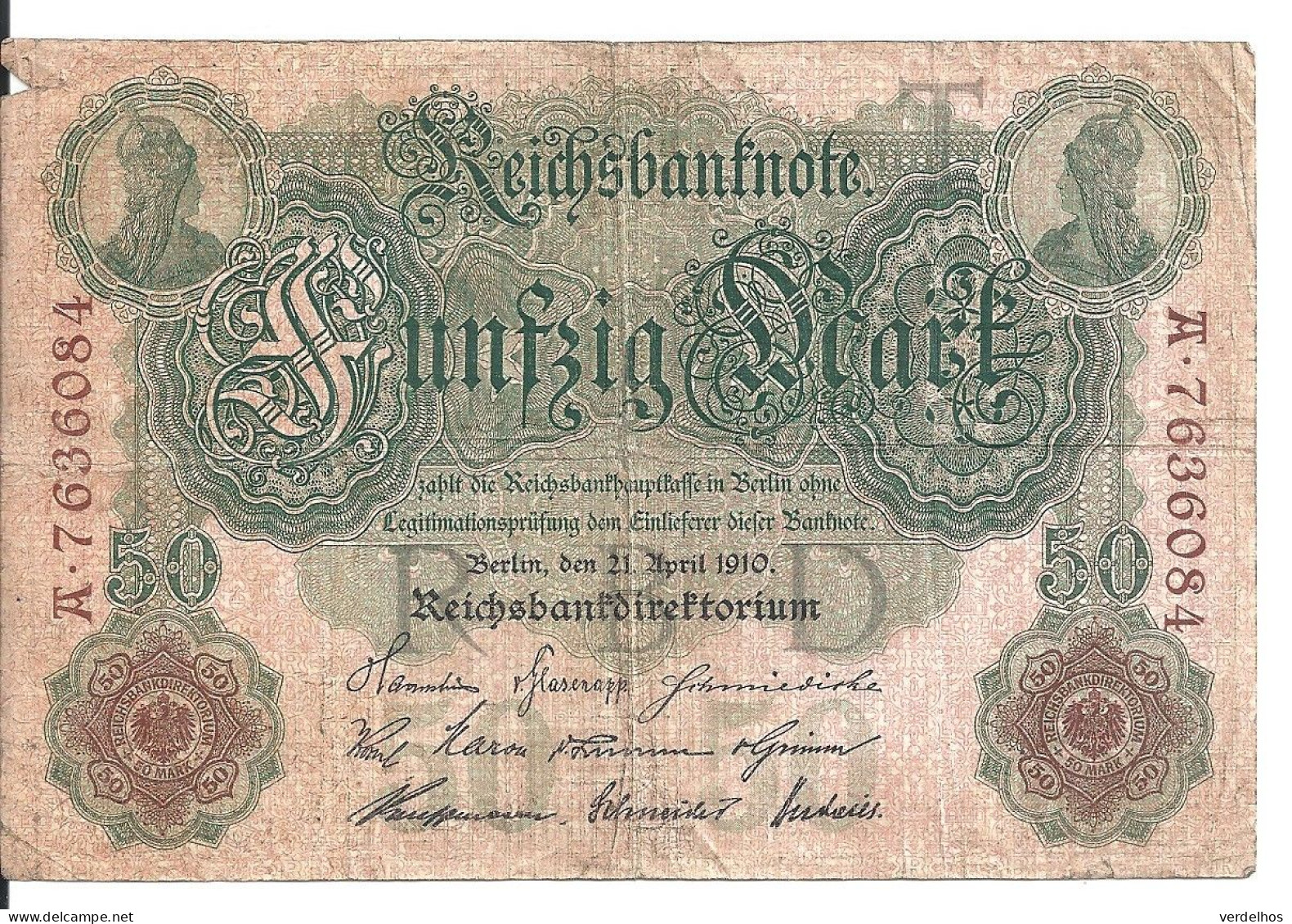 ALLEMAGNE 50 MARK 1910 VG+ P 41 - 50 Mark