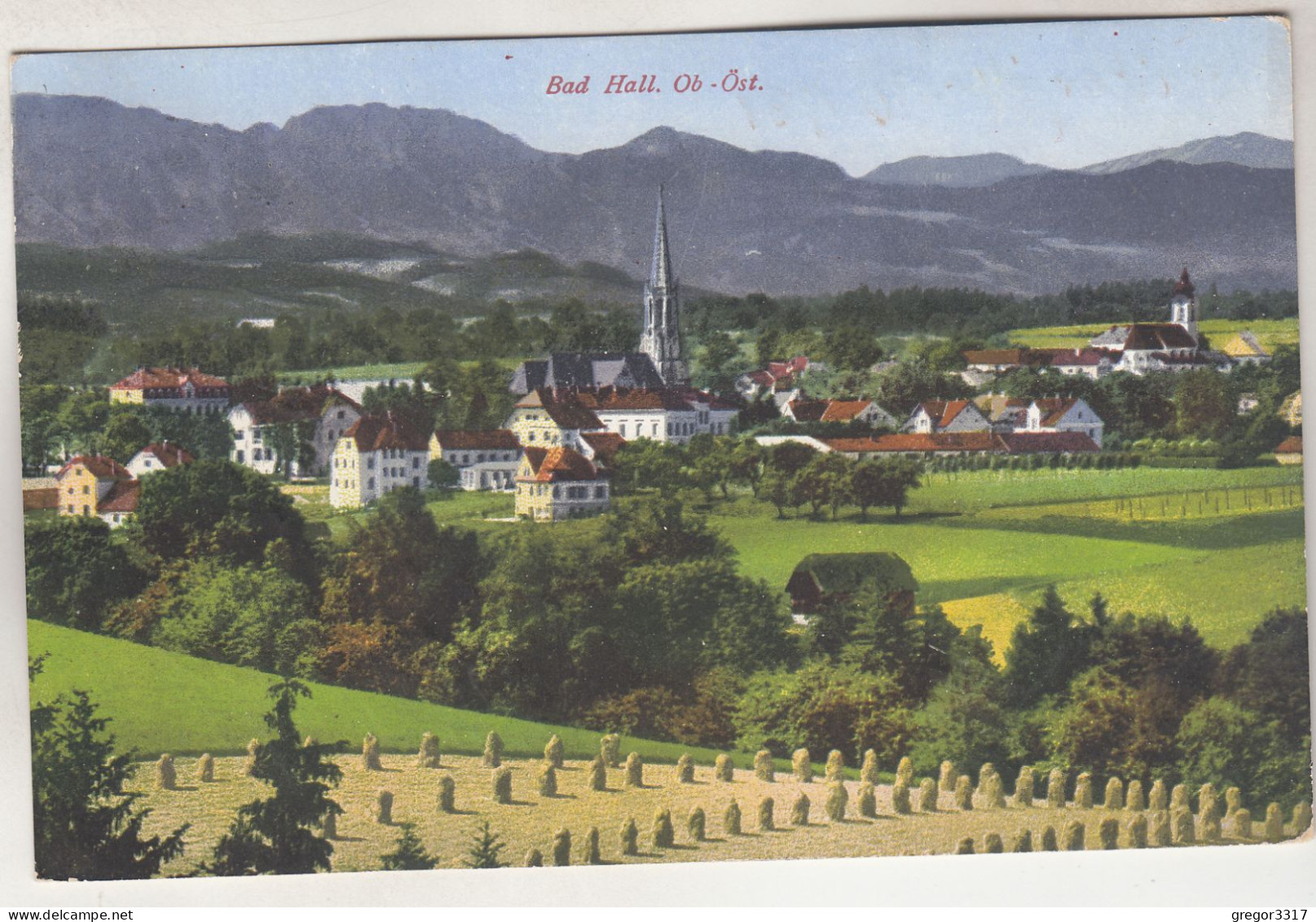 C6335) BAD HALL - OÖ -. Kirche Felder - Haus ALT 1931 - Bad Hall