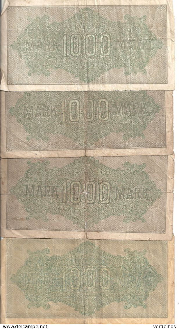 ALLEMAGNE 1000 MARK 1922 VG+ P 76 ( 4 Billets ) - 1000 Mark