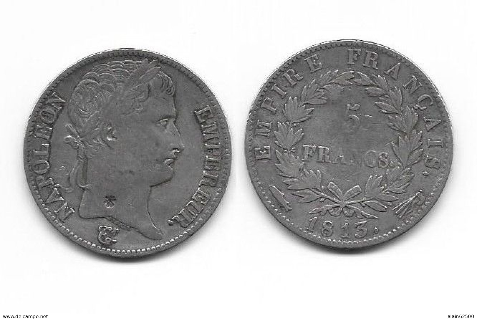 NAPOLEON I . 5 FRANCS 1813 UTRECHT . - 5 Francs