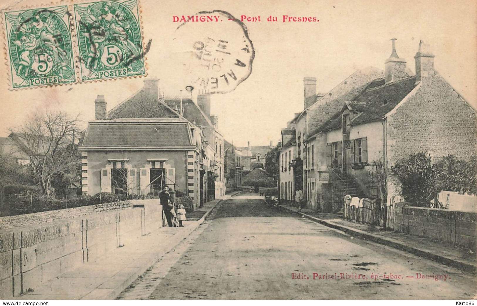 Damigny * 1907 * Rue Et Pont Du Fresnes * Villageois - Damigny