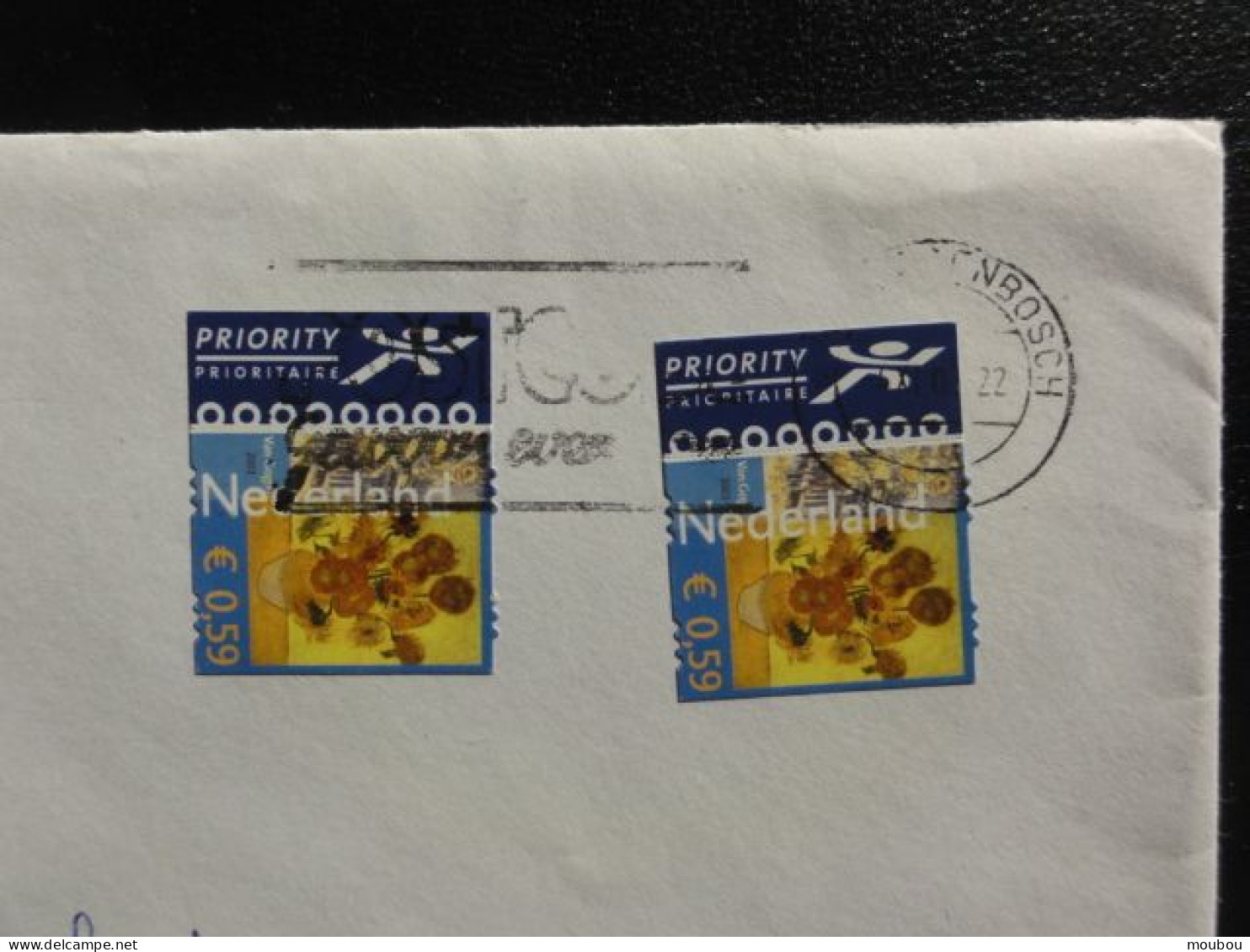 Deux Lettres Prioritaires Pour La France - Timbres Thèmes : Vélo, Moulin, Van Gogh(tableaux Tournesols) - Storia Postale