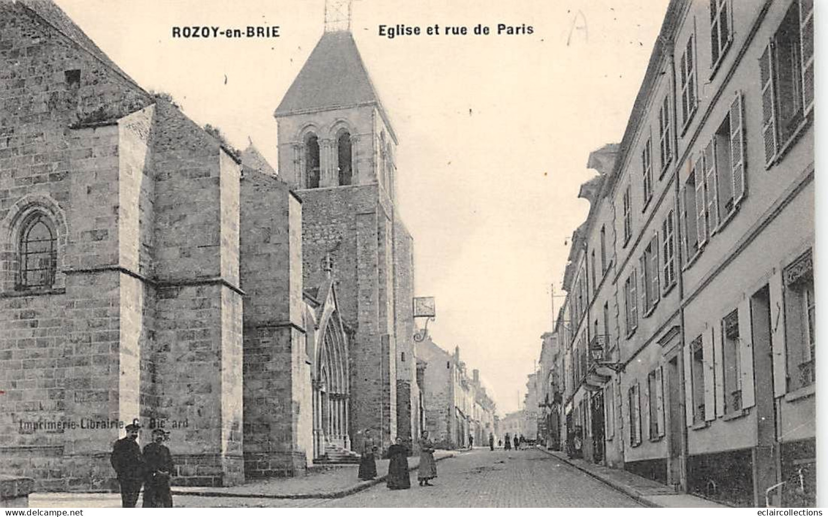 Rozoy En Brie           77            Eglise Et Rue De Paris            (voir Scan) - Sonstige & Ohne Zuordnung