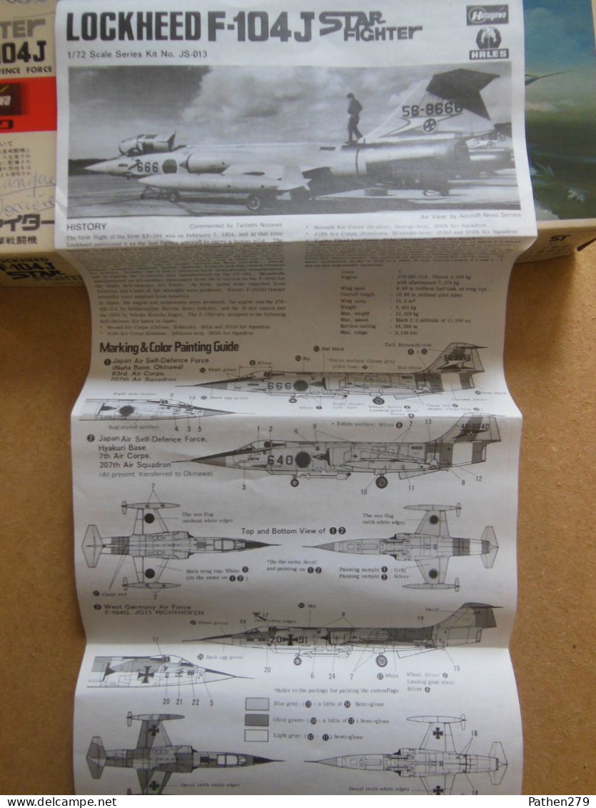 Maquette De Chasseur Lockheed F-104J Starfighter Au 1/72 - Fabrication Japonaise - Incomplet - Avions