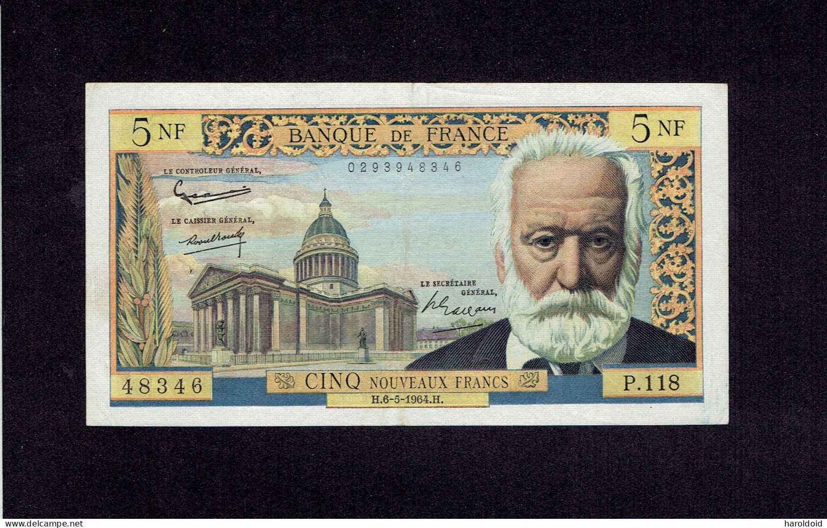 FRANCE - 5 NF VICTOR HUGO - H.6-5-1964.H. - TRES TRES FRAIS - 5 NF 1959-1965 ''Victor Hugo''