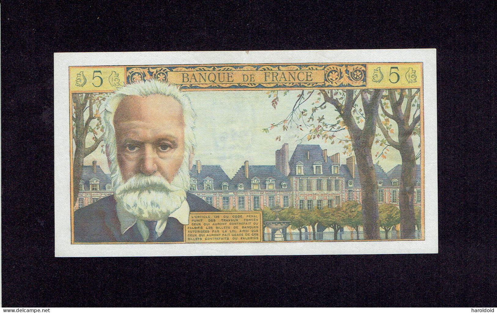 FRANCE - 5 NF VICTOR HUGO - A.1-10-1964.A. - PAS DE TROU - PLI VERTICAL - SUP/SPL - TRES TRES FRAIS - 5 NF 1959-1965 ''Victor Hugo''