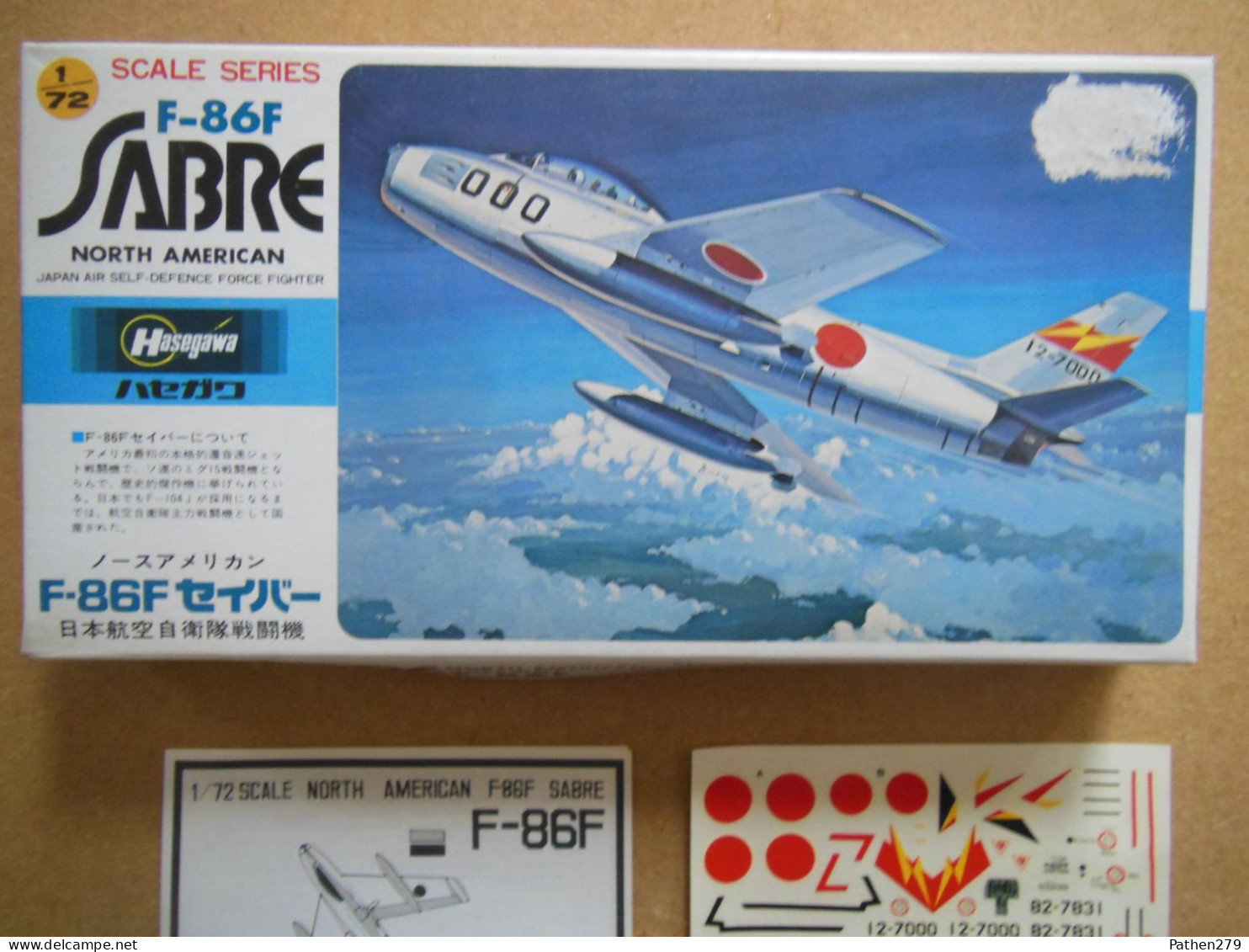 Maquette Avion De Chasseur Américain North American F-86F Sabre Au 1/72 - Fabricant Japonais Hasegawa -complet - Vliegtuigen