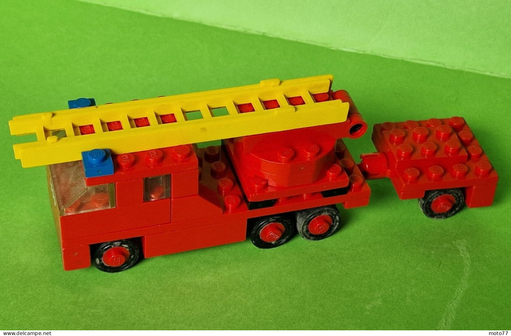 Lot Ancien Jeux De Construction LEGO 640 - CAMION De POMPIER Avec REMORQUE - Document De Montage - Vers 1970 - Lego System