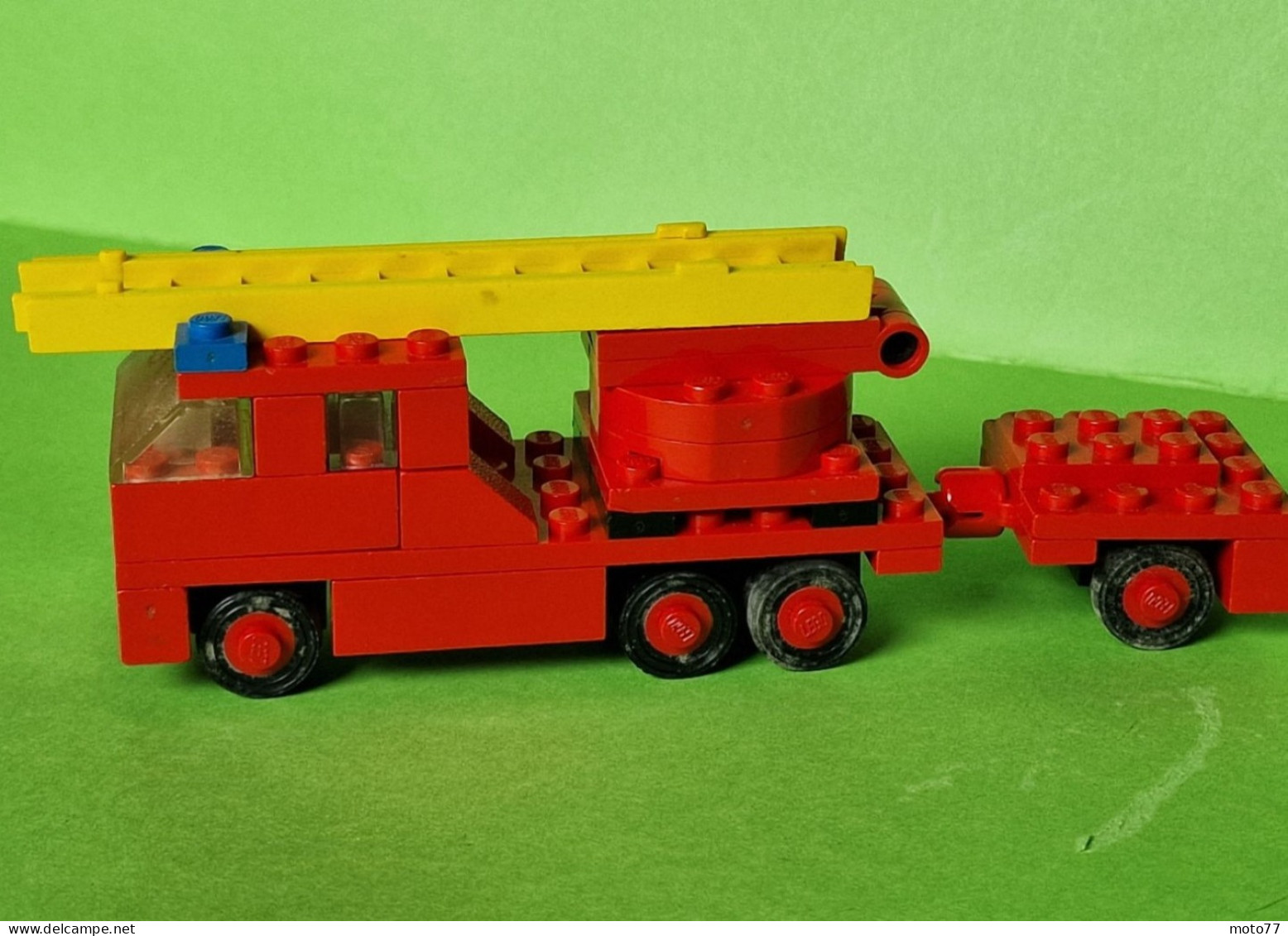 Lot Ancien Jeux De Construction LEGO 640 - CAMION De POMPIER Avec REMORQUE - Document De Montage - Vers 1970 - Lego System