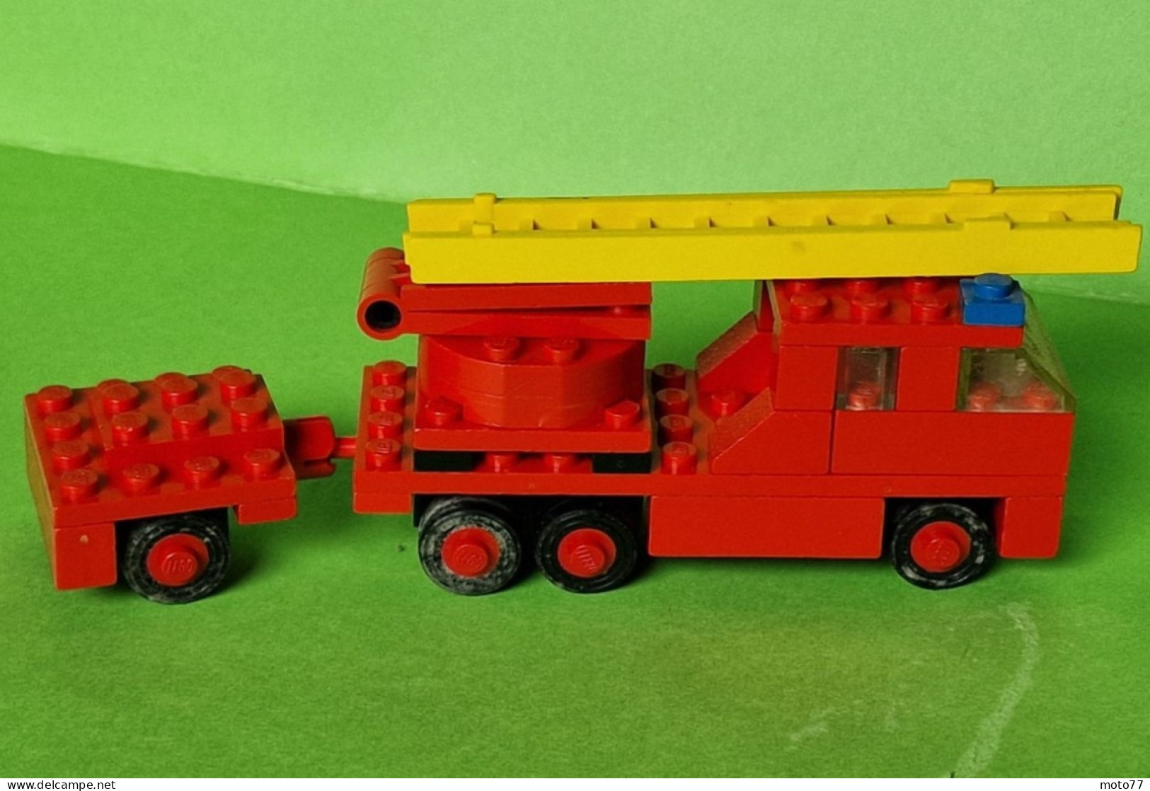 Lot Ancien Jeux De Construction LEGO 640 - CAMION De POMPIER Avec REMORQUE - Document De Montage - Vers 1970 - Lego System