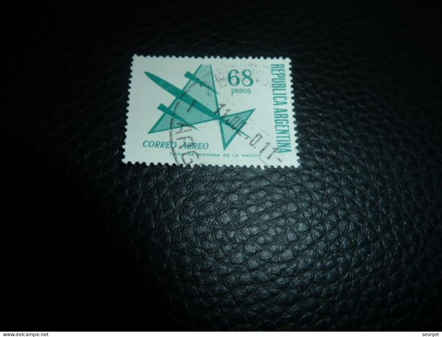 Republica Argentina - Correo Aereo - 68 Pesos - Yt 120 - Vert-bleu - Oblitéré - Année 1968 - - Usati