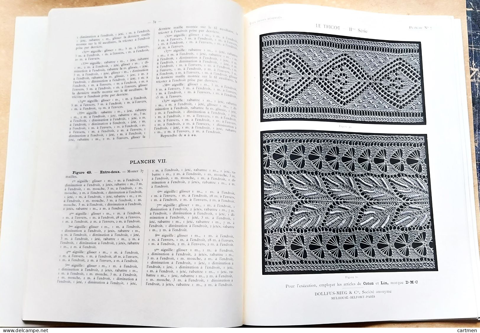 BRODERIE DENTELLE POINT DE CROIX  BIBLIOTHEQUE DMC DILLMONT LE TRICOT II° SERIE  ALBUM ETAT NEUF - Point De Croix