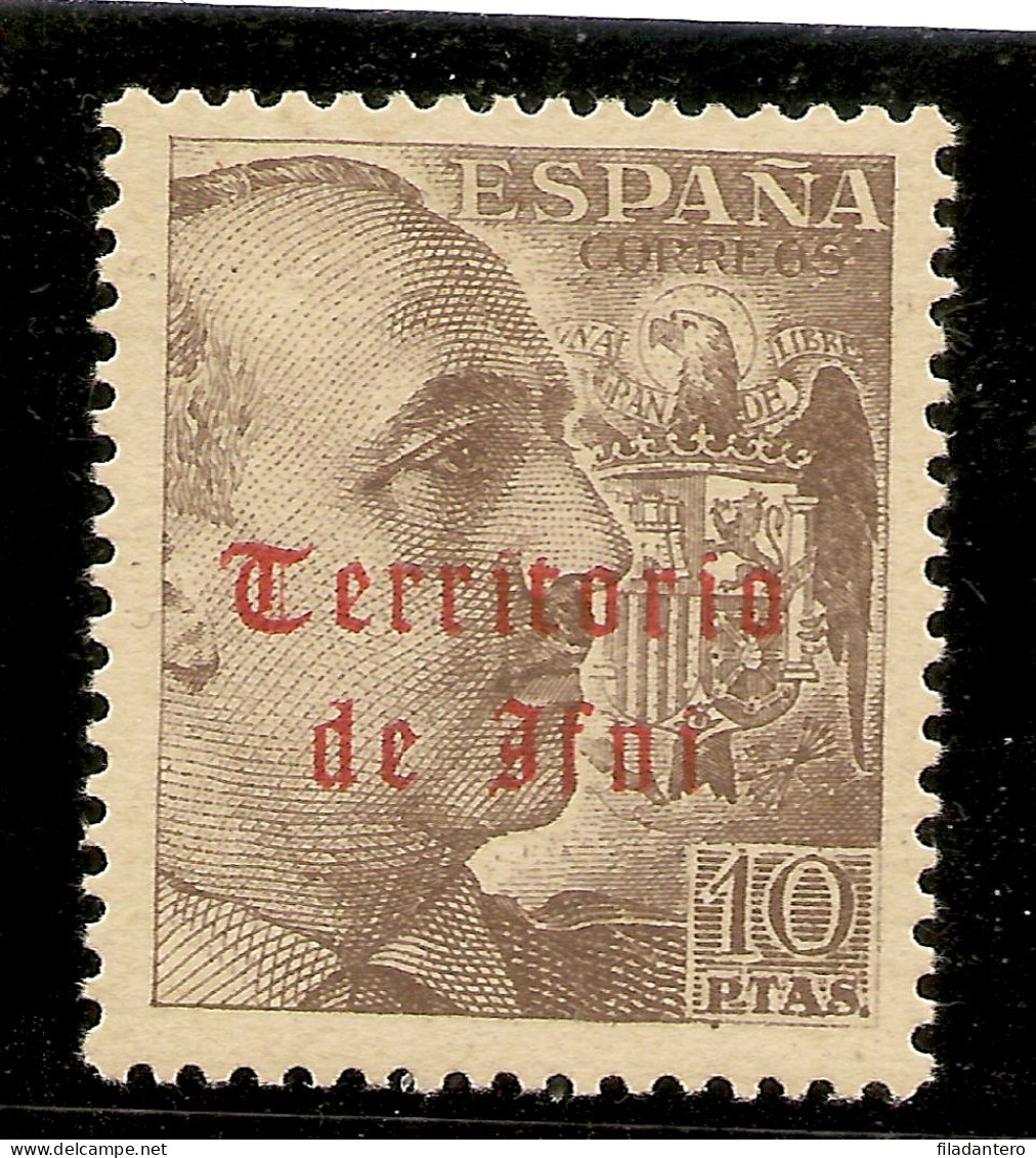 COLONIAS  GUINEA  Edifil 55 * Mh  10 Pesetas Castaño  1948/1949  NL1480 - Guinea Española