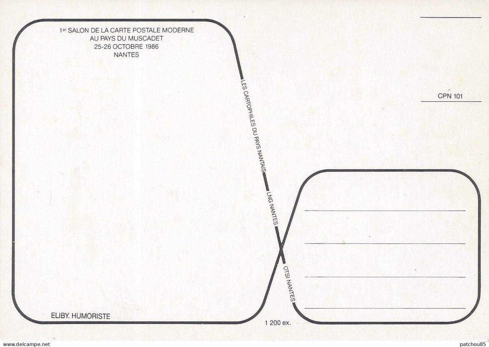 CPM 1° Salon De La Carte Postale Moderne Au Pays Du Muscadet 26-26-Octobre 1986 Nantes - Bourses & Salons De Collections